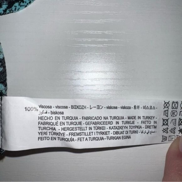 Zara Green & Black Leopard Print Long-Sleeve Wrap Dress Womens Size Large - Picture 11 of 12